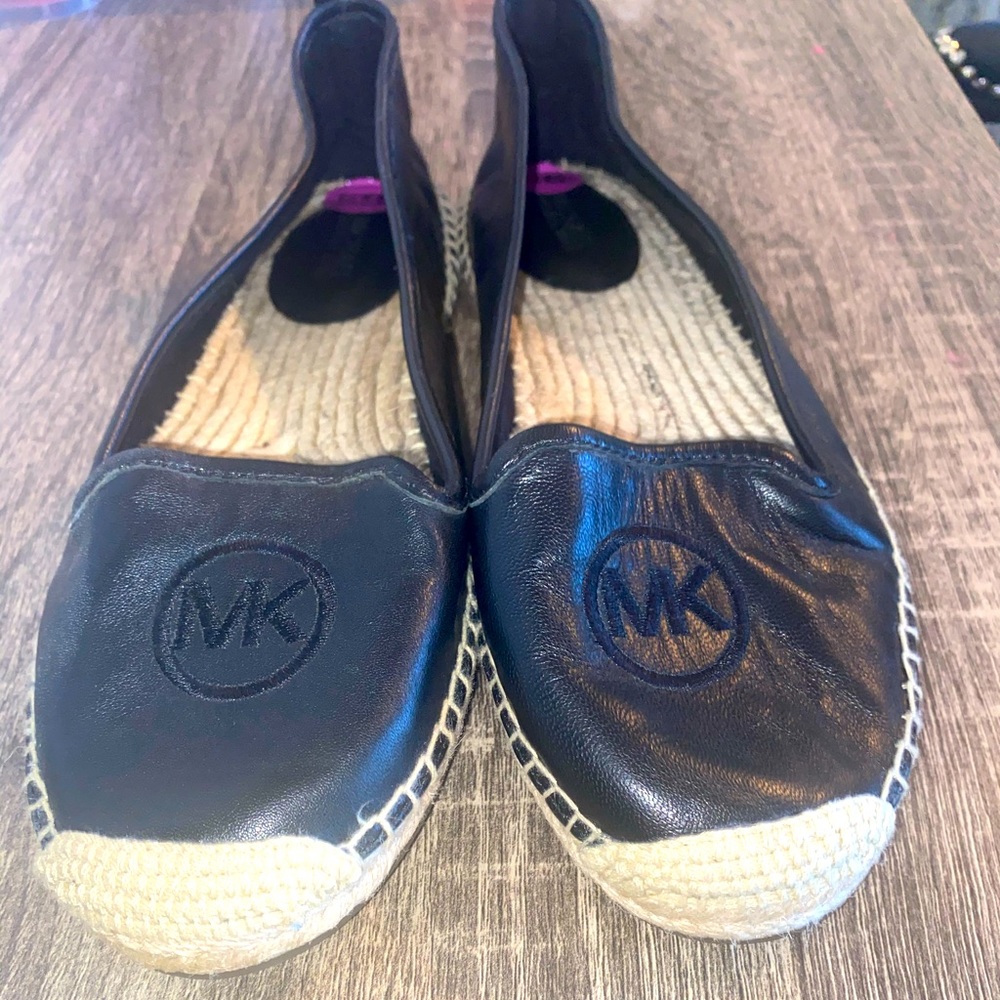 Michael Kors Black Slip On Espadrille Flats